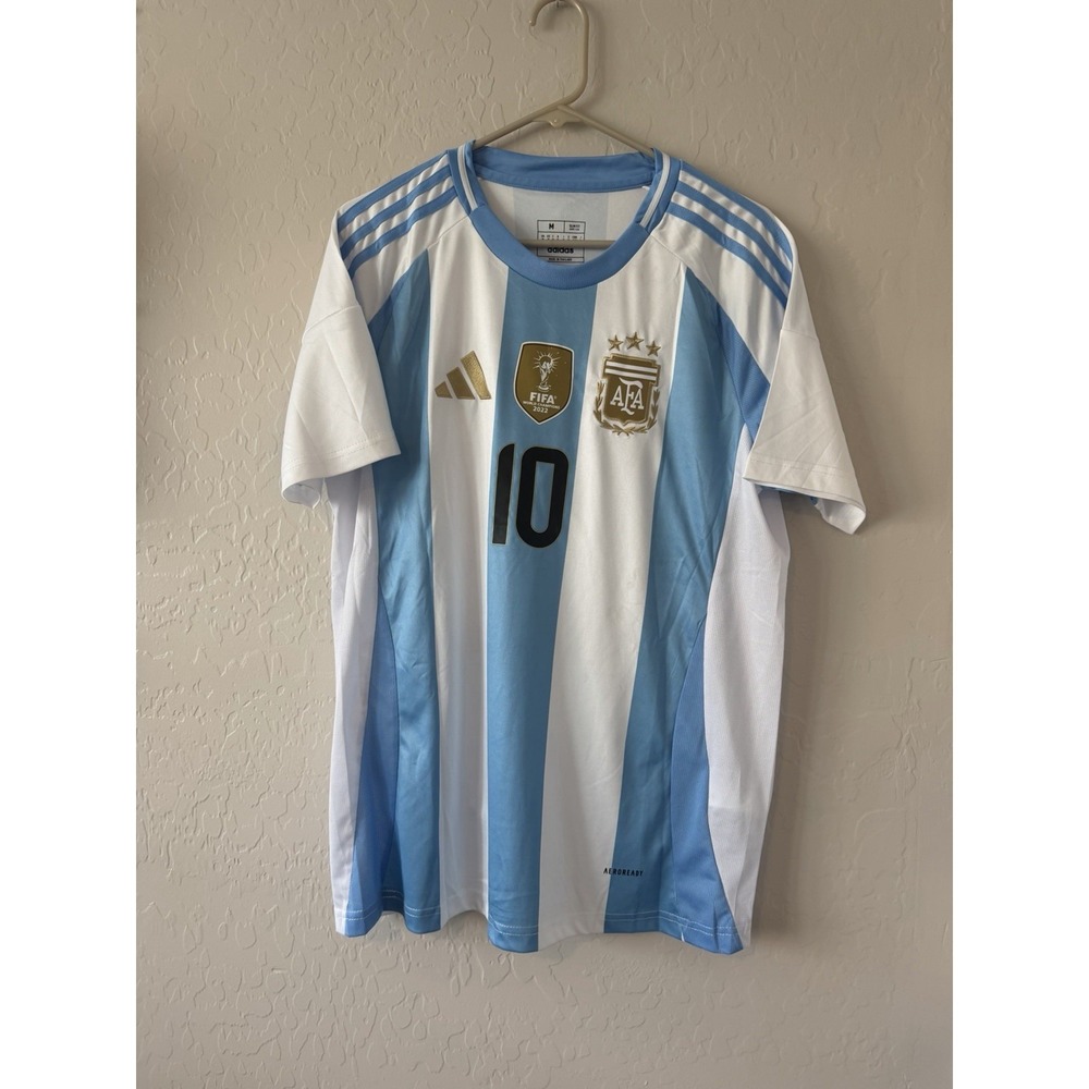 adidas Lionel Messi Argentina 2022 World Cup Champion Jersey Size Medium